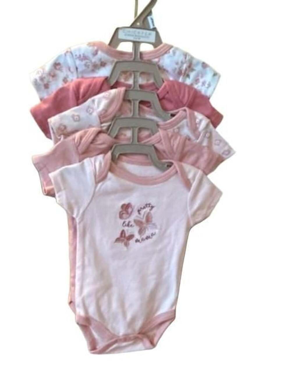 Chickpea Baby Girls Pink Butterfly Bodysuit Set